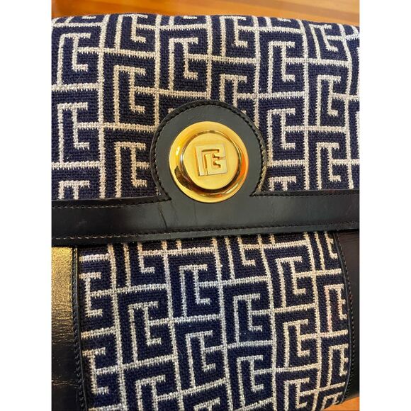 PIERRE BALMAIN | vintage 1970s labyrinth monogram shoulder bag - Picture 4 of 16